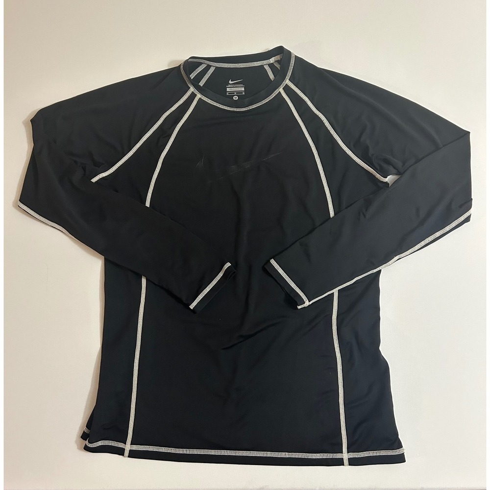 Nike Pro Combat Mens Medium Black Compression Shirt Long Sleeve Athletic Top